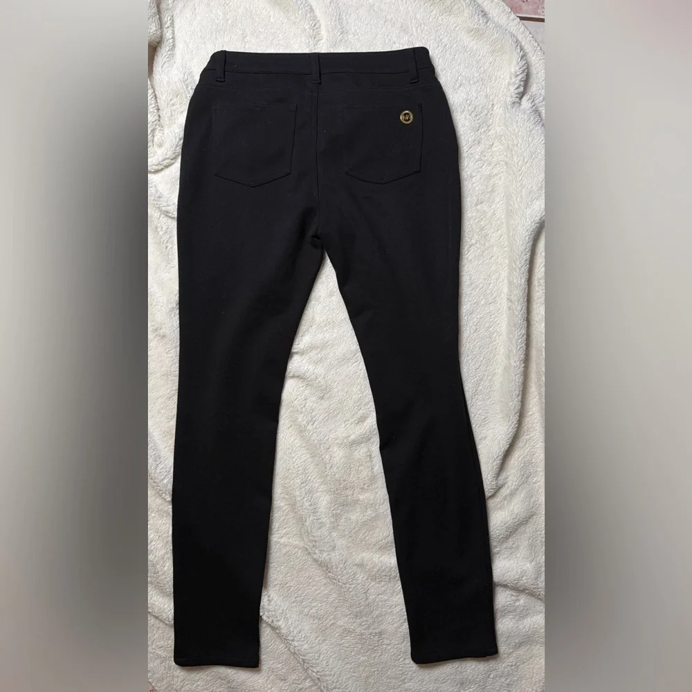 Michael Kors Black Slim-Fit Pants with Logo Accent